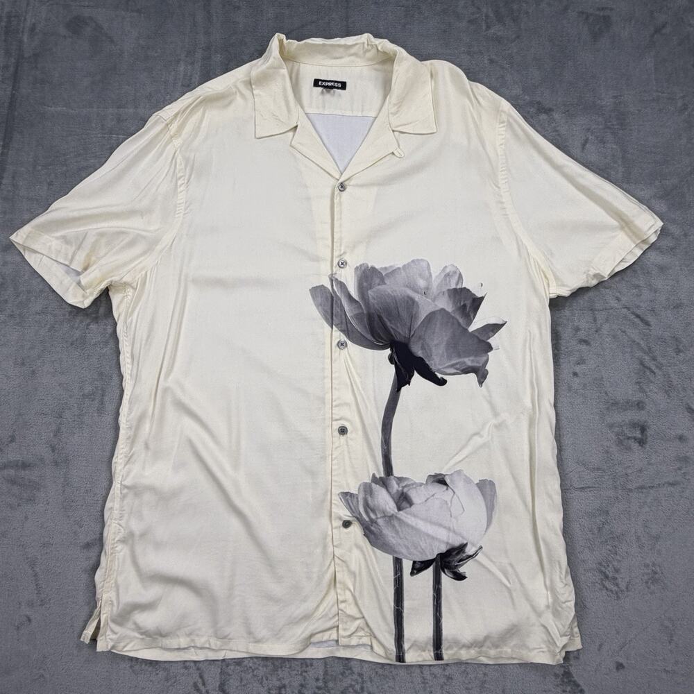 Express Mens Large Light Blue Dress Shirt Stretch Cotton Button Up NWOT